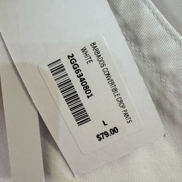 NWT Soft Surroundings Barbados Convertible Crop Cotton Lyocell Pants White Large - Picture 12 of 12